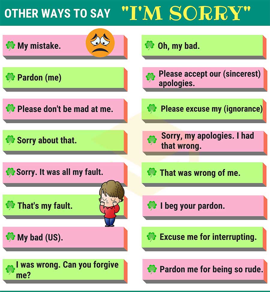 Other ways to say Sorry