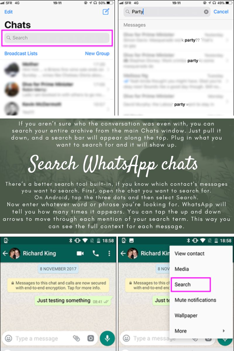 Search WhatsApp chats
